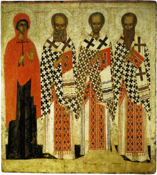 Избранные святые: Параскева Пятница Григорий Богослов, Иоанн Златоуст, Василий Великий