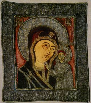 Пелена с Казанской иконой Божией Матери