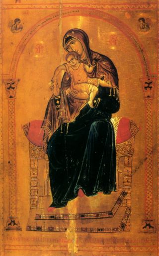 Богоматерь Киккотисса с пророками. XI—XII века. Фрагмент.