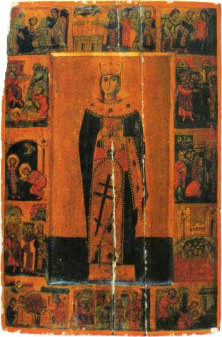Св. Екатерина с житием. Начало XIII века.