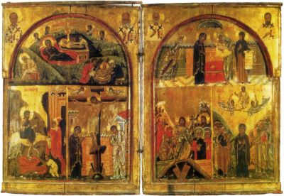 Тетраптих с сценами двенадцати праздников. XII век.