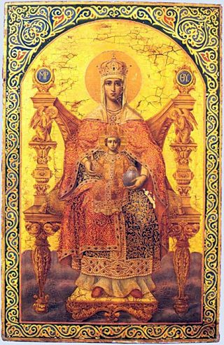 Богородица на престоле икона Божией Матери