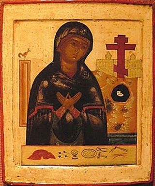 Плач при Кресте икона Божией Матери