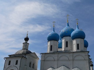 Серпухов, Высоцкий мужской монастырь. Купола Сергиевской церкви и Зачатьевского собора.