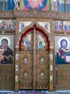 Старое Бобренево. Святые врата иконостаса Феодоровской церкви Бобренева монастыря.