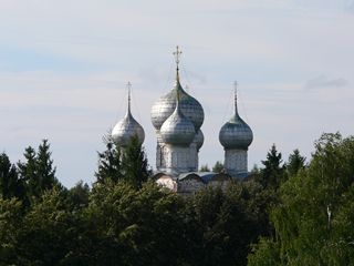 Борисоглебский, Борисо-Глебский монастырь. Купола Сергиевской надвратной церкви.