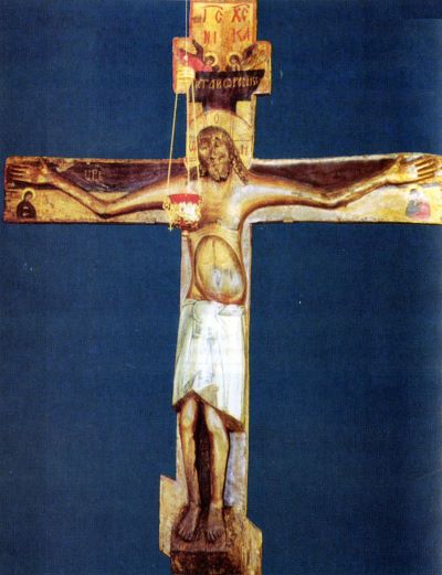 Крест Господень на синем фоне (фото 2003 г.)