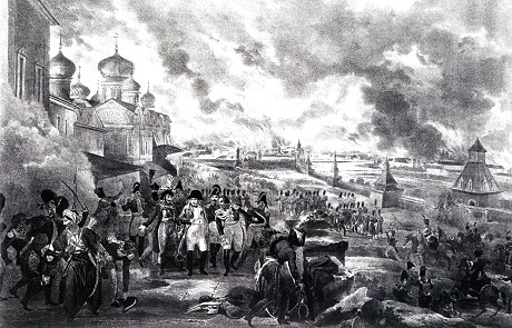 Пожар Москвы в 1812 г. Литография XIX в.
