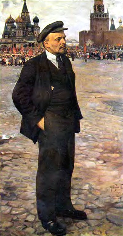 В.И. Ленин на Красной площади. С картины художника И. Бродского. 1924 год.