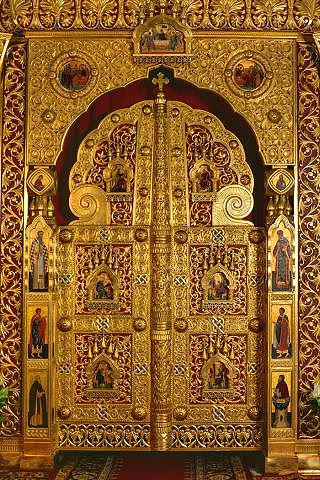 Царские врата иконостаса храма прп.Симеона Столпника на Поварской, г. Москва.